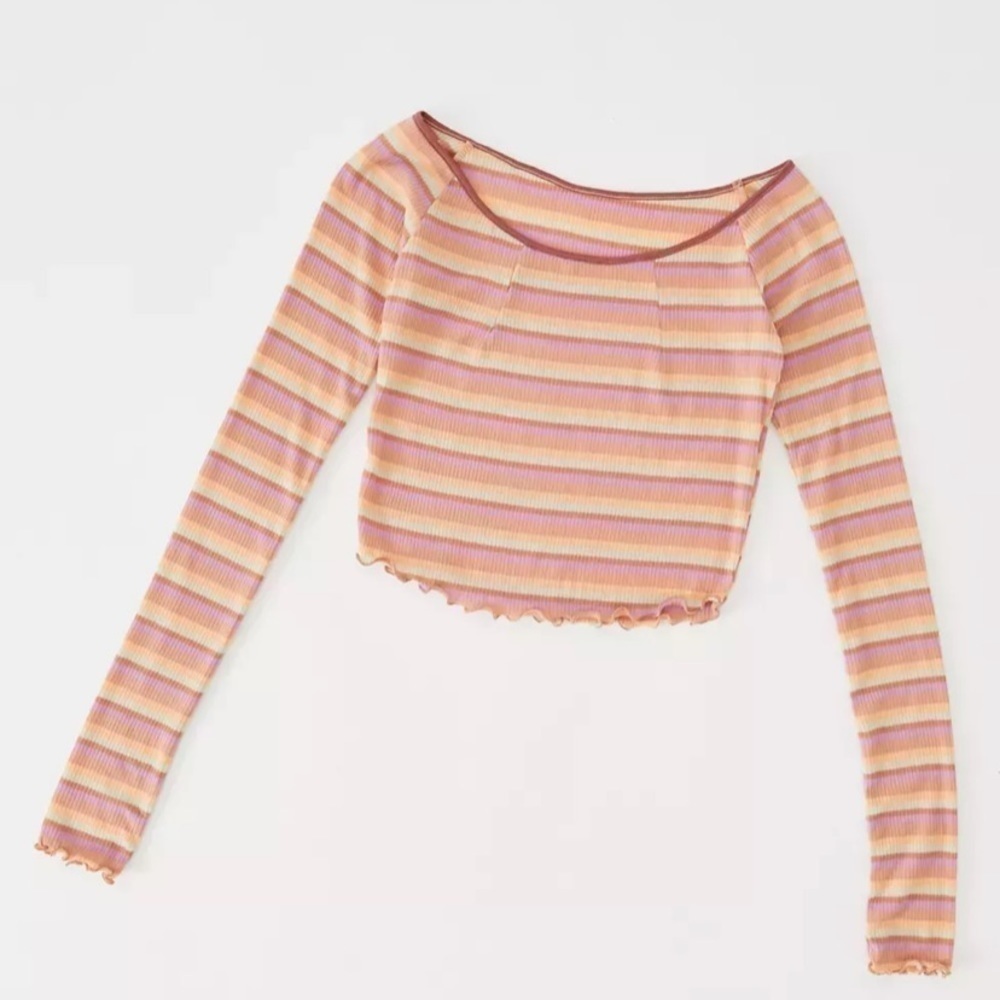 NWT UO Out From Under Winnona Striped Cropped Top - Picture 2 of 6